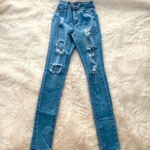 Cute Ripped Blue Jeans #Fashionnova #Blue #Jeans